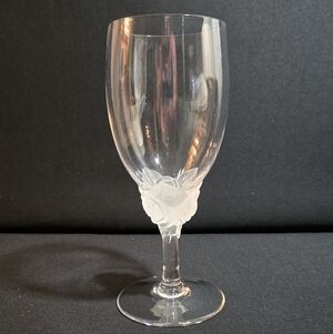 "Dior Rose" By Christian Dior Elegant Frosted Rose On Stem Ice Tea Glass.